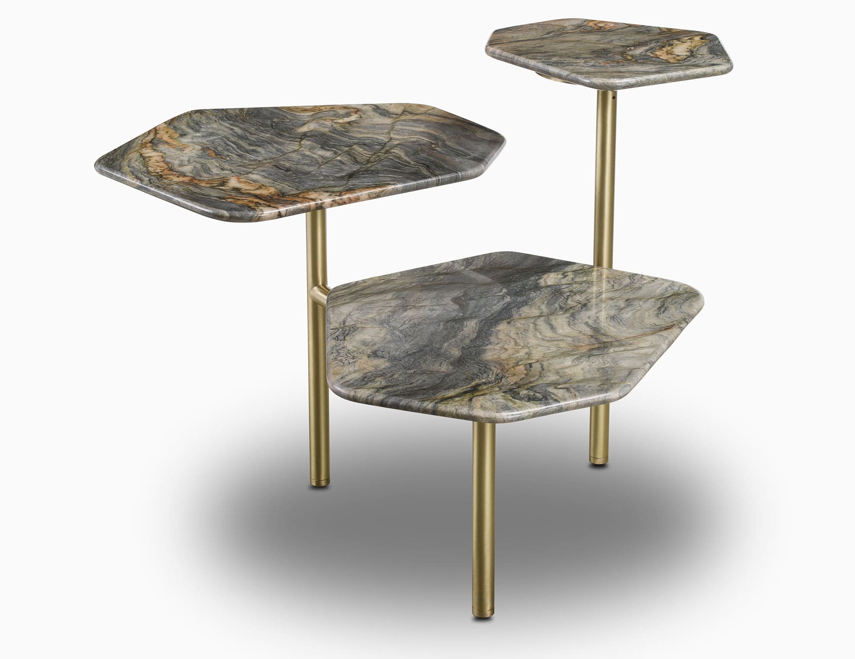 Molecole A contemporary Italian side table with grey marble